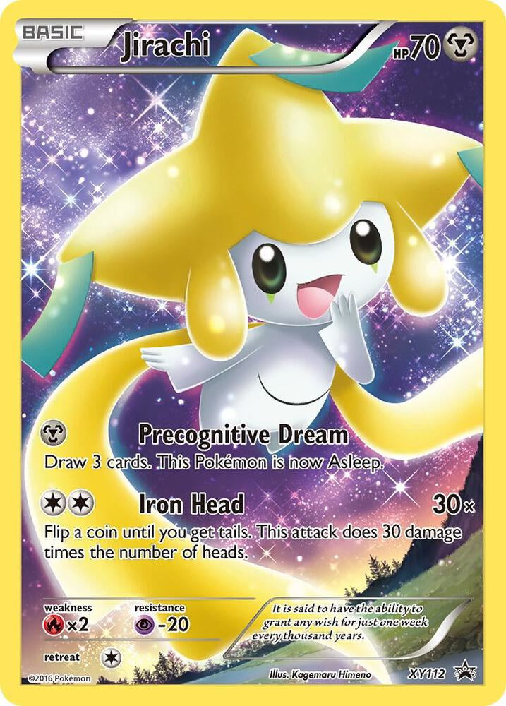 2016 Pokémon Jirachi XY112 Black Star Promo Full Art Holo English card in Near Mint condition.