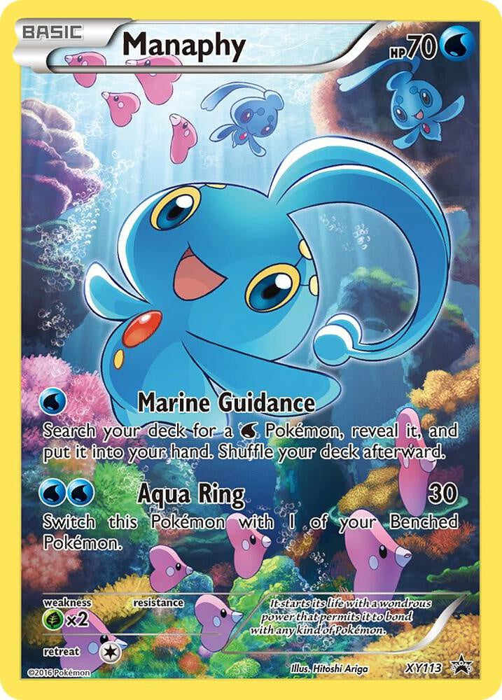 2016 Pokémon Manaphy XY113 Black Star Promo Full Art Holo English card in Near Mint condition.