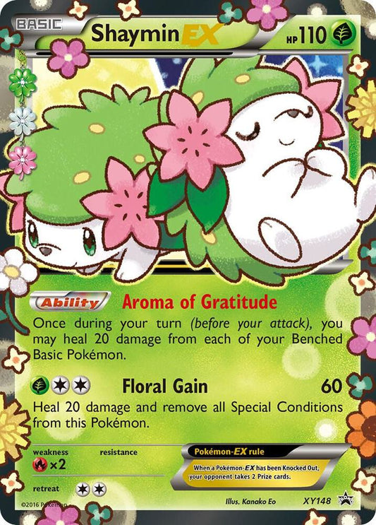 2016 Pokémon Shaymin EX XY148 Black Star Promo holo card factory sealed in original promotional packaging.