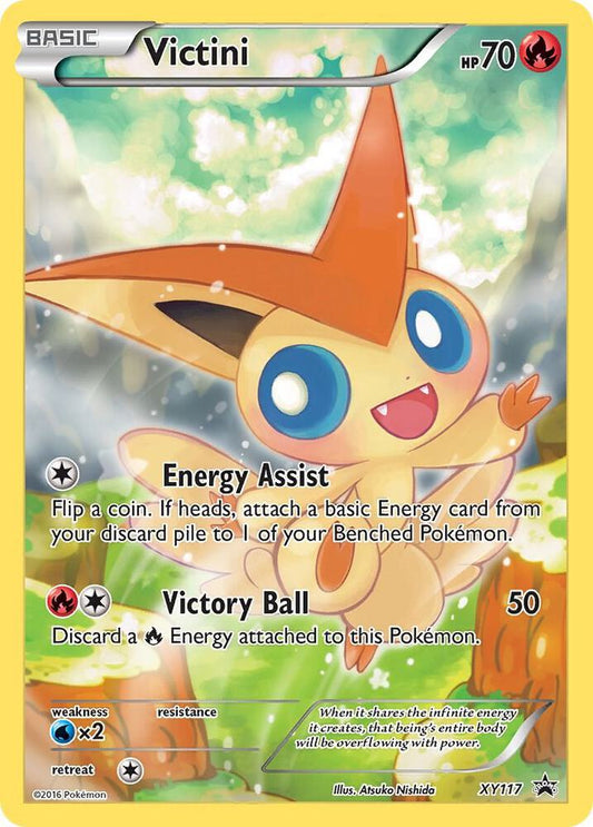 2016 Pokémon Victini XY117 Black Star Promo Holo English card in Near Mint condition.