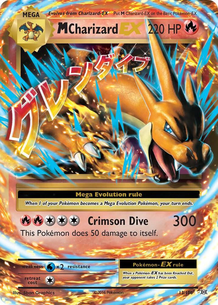 Pokémon M Charizard EX 13/108 XY Evolutions Mega EX Holo Card Near Mint Condition