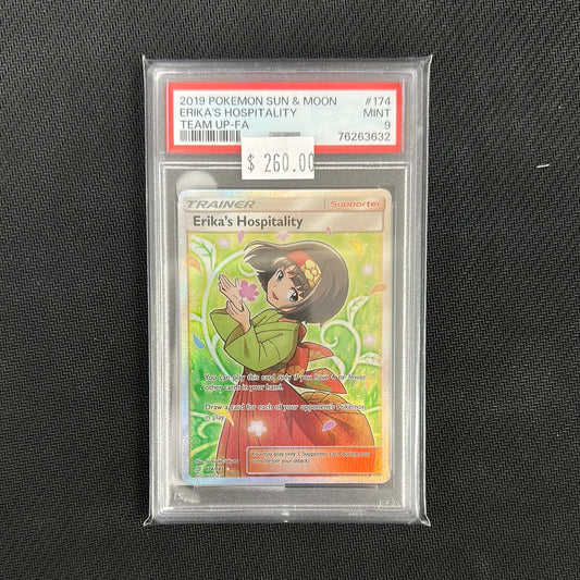 Erika's Hospitality (Full Art) 174/181 Sm-Team Up Holo PSA 9