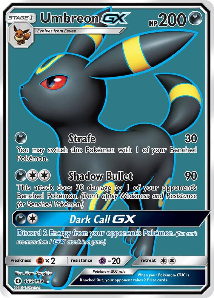 Pokemon Umbreon GX 142/149 Sun & Moon NM Card