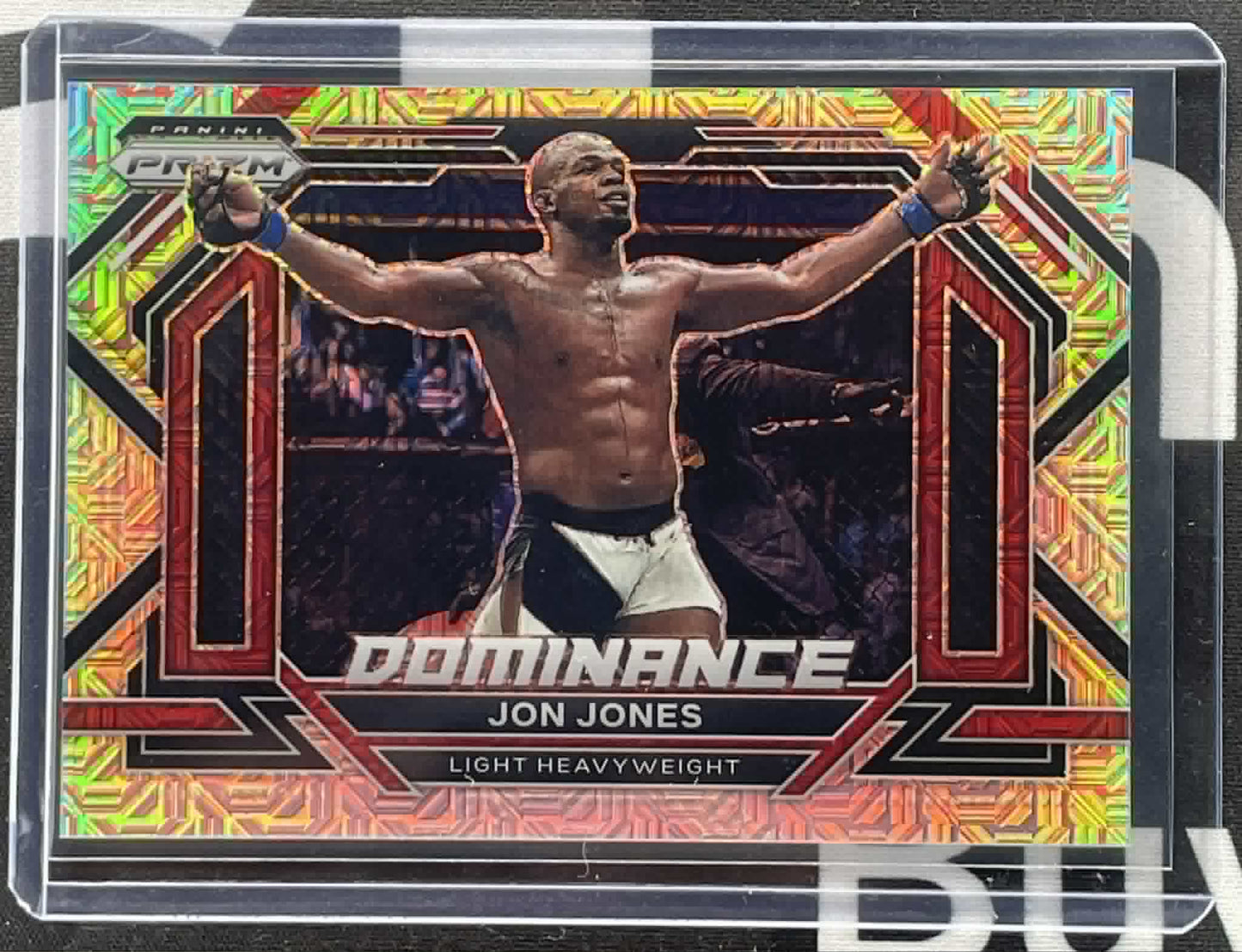 2023 Panini Prizm UFC Jon Jones Mojo Prizm /25 trading card