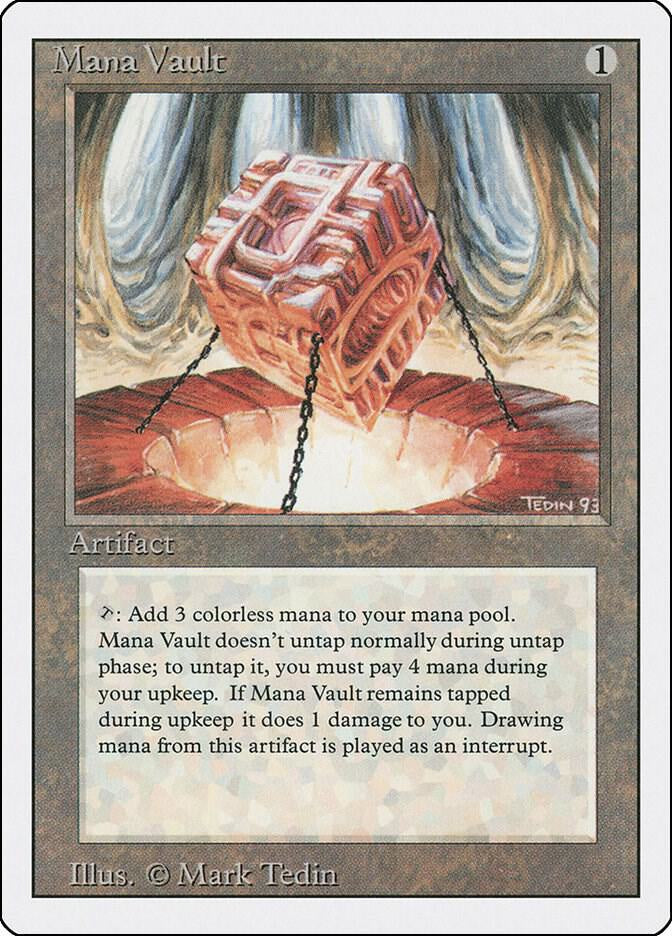 Mana Vault Moderately Played from Revised Edition (3ED) for Magic: The Gathering.
