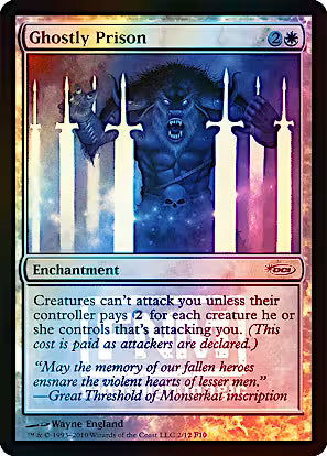 Near Mint Ghostly Prison FNM Foil promotional card for Magic: The Gathering.