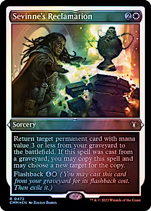 Near Mint Foil Etched Sevinne's Reclamation from Commander Masters for Magic: The Gathering.