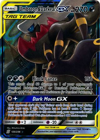 Pokemon Umbreon and Darkrai GX 125/236 Ultra Rare NM Card