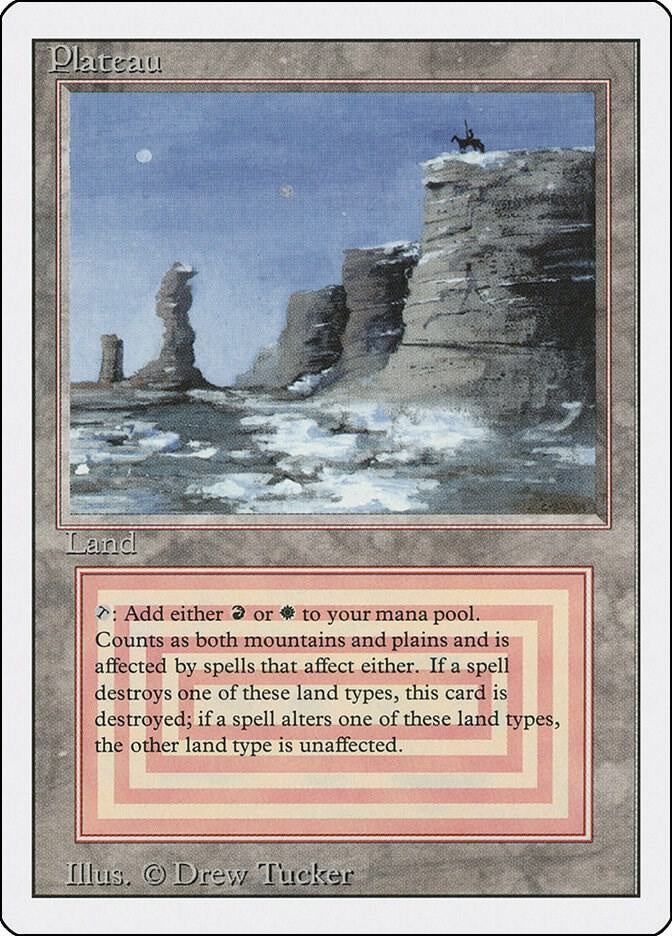 Plateau Lightly Played dual land from Revised Edition (3ED) for Magic: The Gathering.