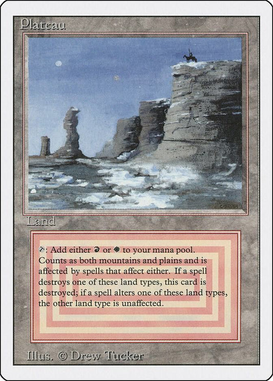 Plateau Lightly Played dual land from Revised Edition (3ED) for Magic: The Gathering.