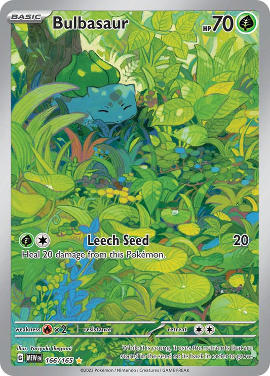 Bulbasaur 151 166/165 Illustration Rare Near Mint OC Pokemon card