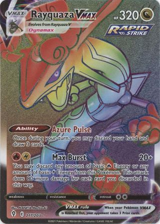 Rayquaza VMAX Rainbow Secret Rare 217/203 – Pokémon Evolving Skies NM