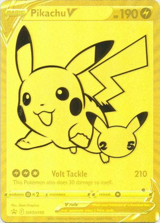 Pokémon Gold Pikachu V SWSH145 Celebrations Promo NM
