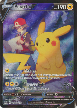 Pokémon Pikachu V TG16/TG30 Lost Origin Trainer Gallery Holo Card Near Mint Condition