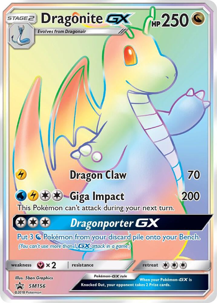 Dragonite GX SM156 Sun & Moon Black Star Promo Near Mint Pokemon Card
