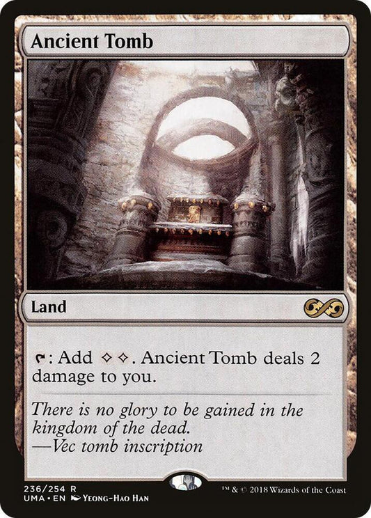 Card featuring an ancient tomb with game text and artwork