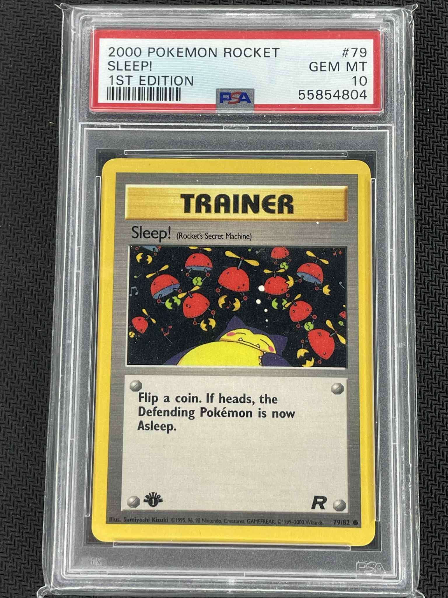 2000 Pokémon Team Rocket Sleep! Trainer #79/82 1st Edition PSA 10 Slab