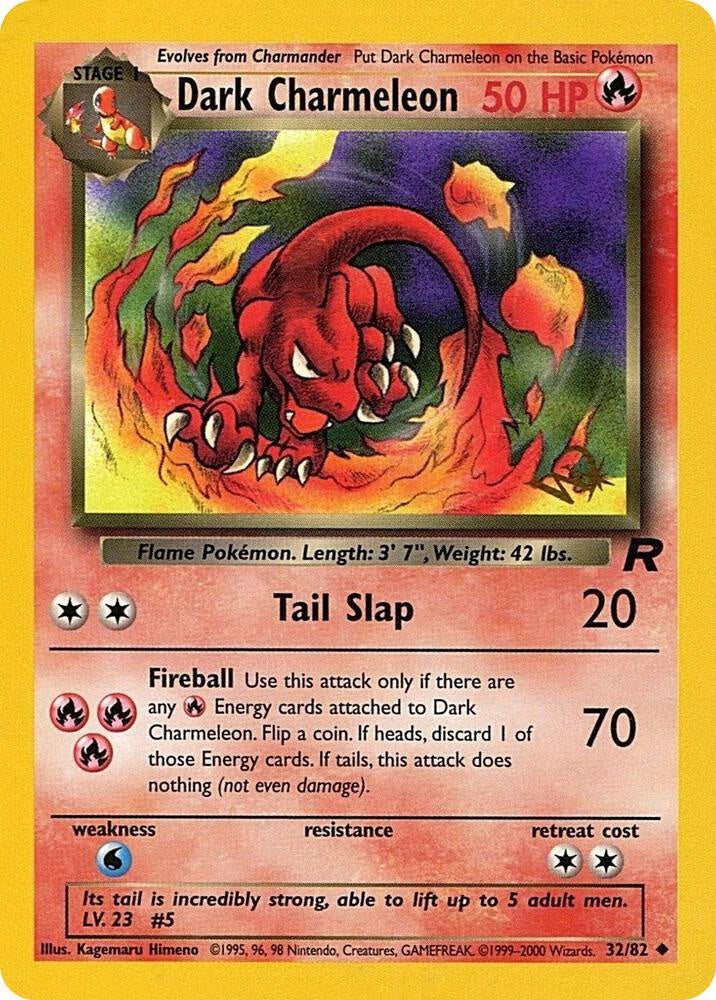 Dark Charmeleon W Gold Stamp Promo 32/82 LP – Pokémon Team Rocket 2000