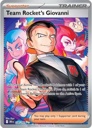 Pokémon TCG Team Rocket’s Giovanni 238/182 Special Illustration Rare Card