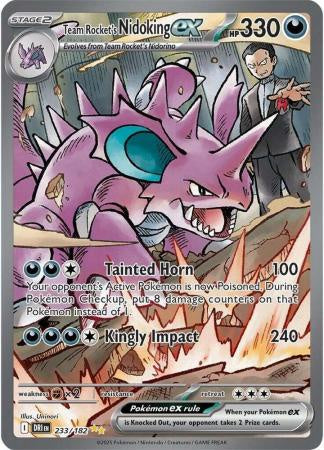 Pokémon TCG Team Rocket’s Nidoking ex 233/182 Special Illustration Rare Card