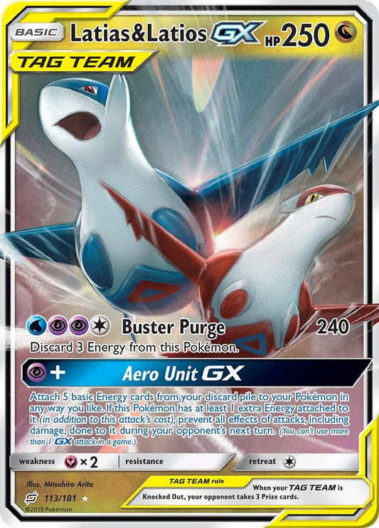 Pokémon Latias & Latios GX 113/181 Sun & Moon Team Up Tag Team Card