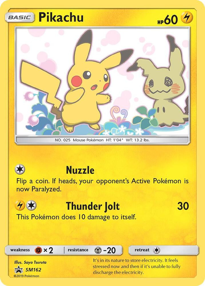 Pokemon Pikachu SM162 Team Up Black Star Promo Swirl NM Card