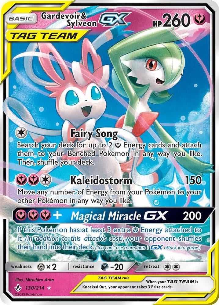 Pokemon Gardevoir & Sylveon GX 130/214 Unbroken Bonds NM