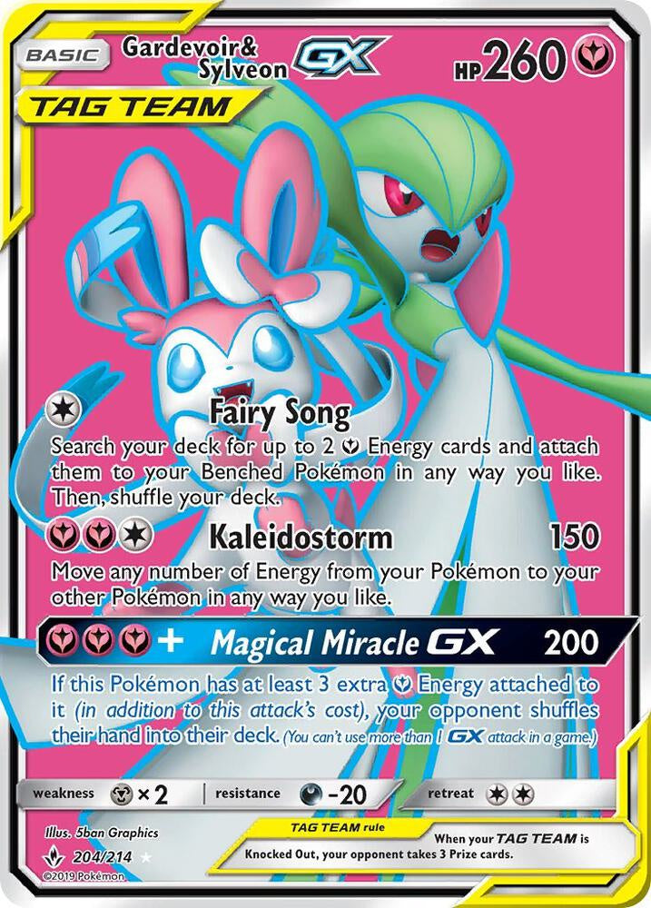 Gardevoir & Sylveon GX 204/214 Full Art Near Mint Pokemon card
