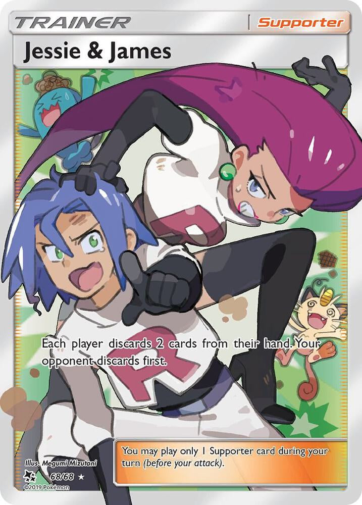 Jessie & James Full Art Trainer Hidden Fates 68/68 Pokémon Card NM