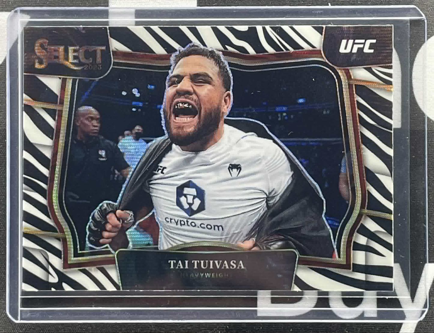 2023 Panini Select UFC Tai Tuivasa Octagonside Zebra SSP #257 trading card