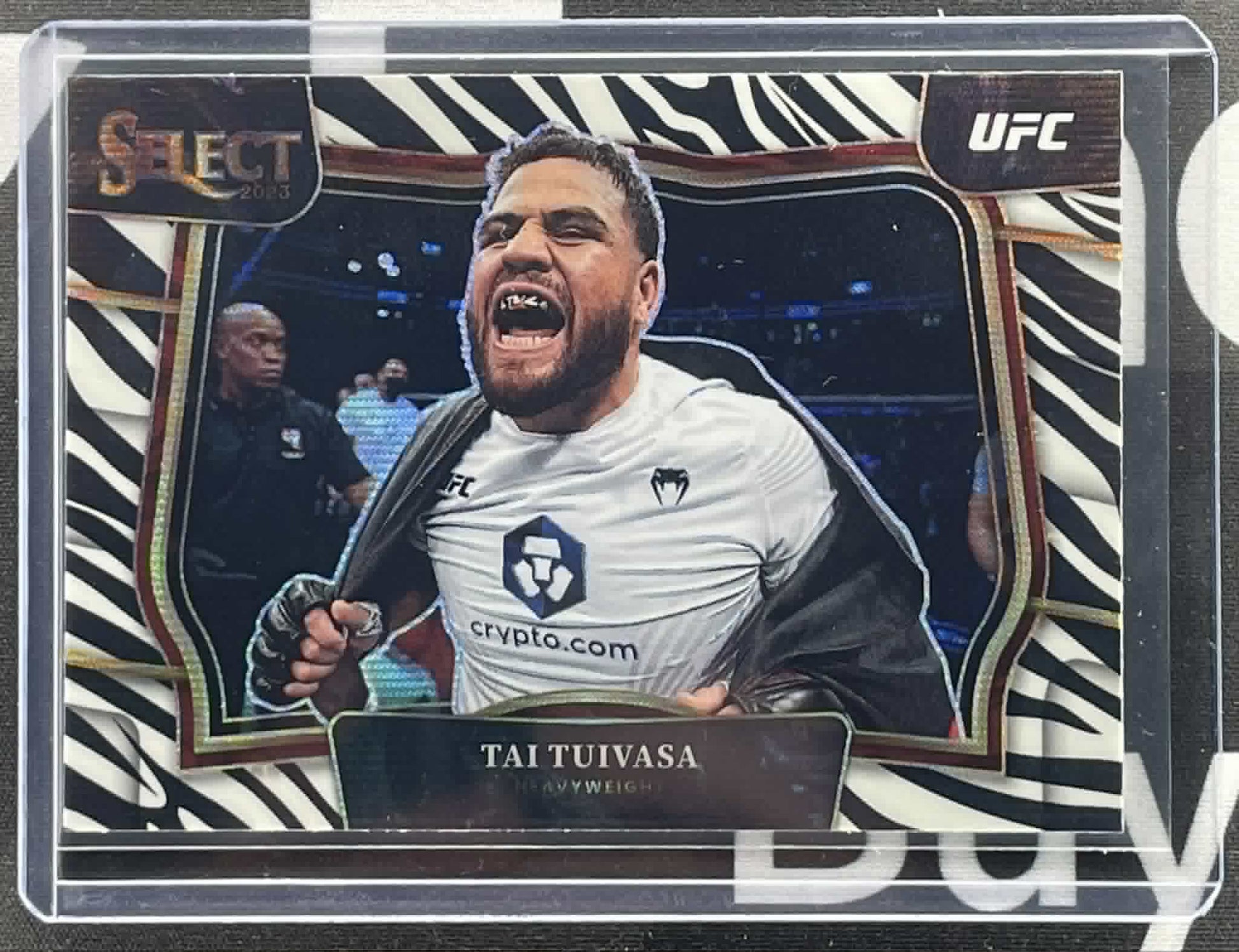 2023 Panini Select UFC Tai Tuivasa Octagonside Zebra SSP #257 trading card