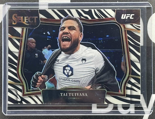 2023 Panini Select UFC Tai Tuivasa Octagonside Zebra SSP #257 trading card