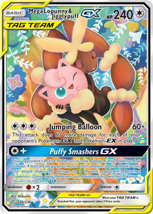 Mega Lopunny & Jigglypuff GX Alternate Full Art 226/236 Cosmic Eclipse – NM