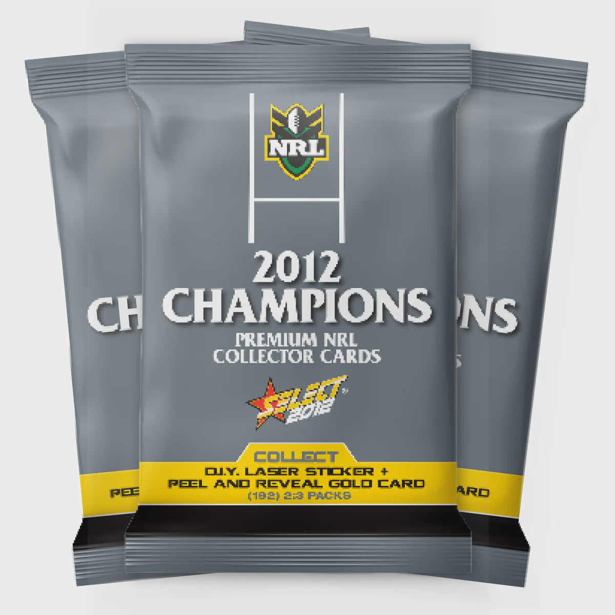 2012 Select NRL Champions Booster Pack factory sealed rugby league trading card pack.