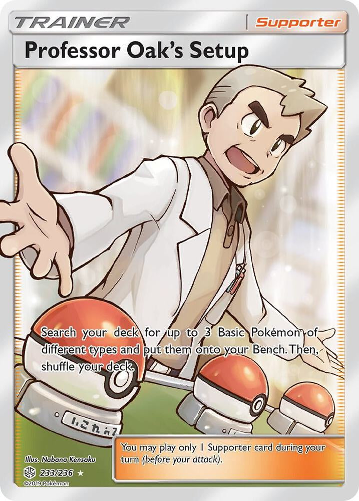Professor Oak’s Setup 233/236 Full Art Trainer Cosmic Eclipse Near Mint Pokémon Card