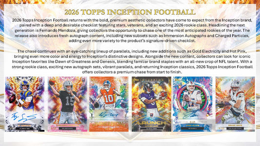 Pre Order 2026 Topps Inception NFL Football Hobby Box