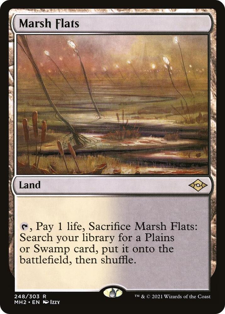 Card featuring a marsh landscape with game text and branding
