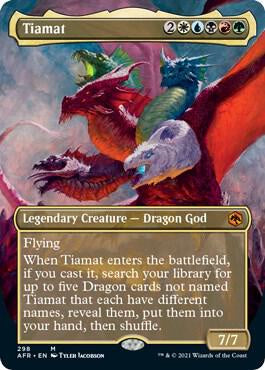 Tiamat Borderless Adventures in the Forgotten Realms #298 Magic the Gathering card