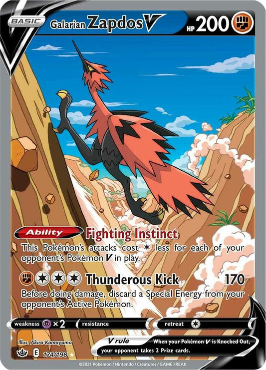 Galarian Zapdos V 174/198 Alternate Art Ultra Rare Pokémon Card NM
