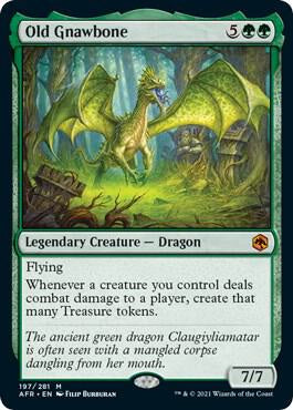 Old Gnawbone Adventures in the Forgotten Realms AFR Magic the Gathering legendary dragon card.