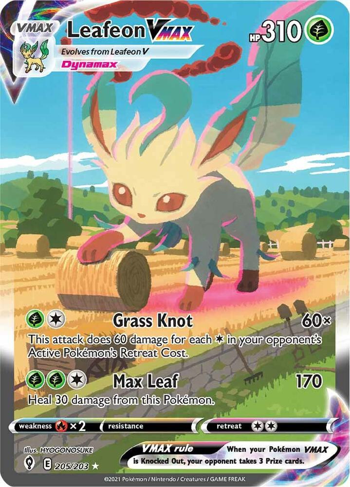 Leafeon VMAX 205/203 Alternate Art Secret Rare Pokémon TCG Evolving Skies