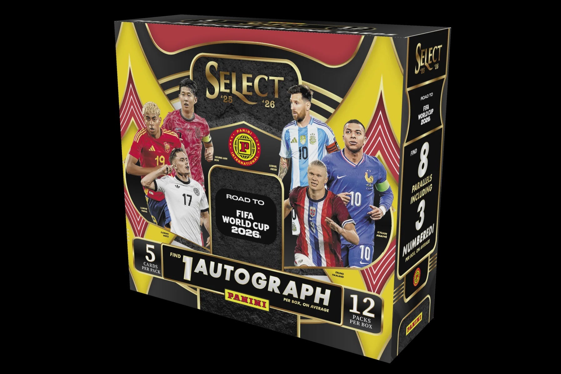 2025-26 Panini Select Road to FIFA World Cup Soccer Hobby International Box factory sealed pre-order with 1 autograph and numbered parallels