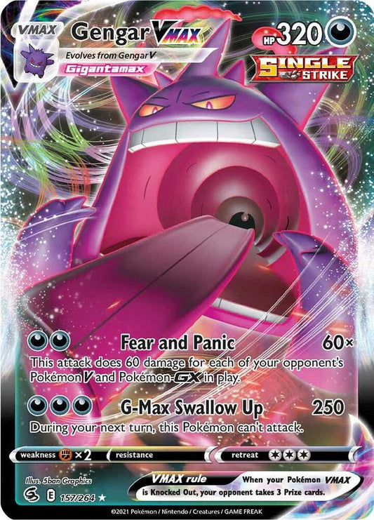 Pokemon Gengar VMAX 157/264 Fusion Strike NM Card