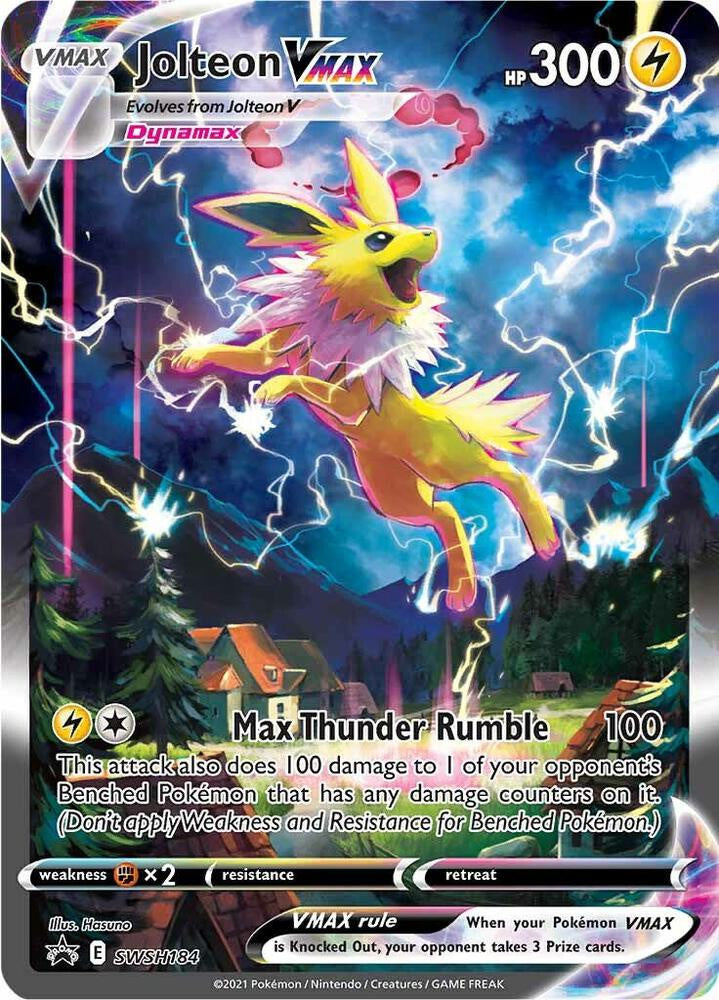 Pokémon Jolteon VMAX SWSH184 Black Star Promo – Sword & Shield Eeveelution Card