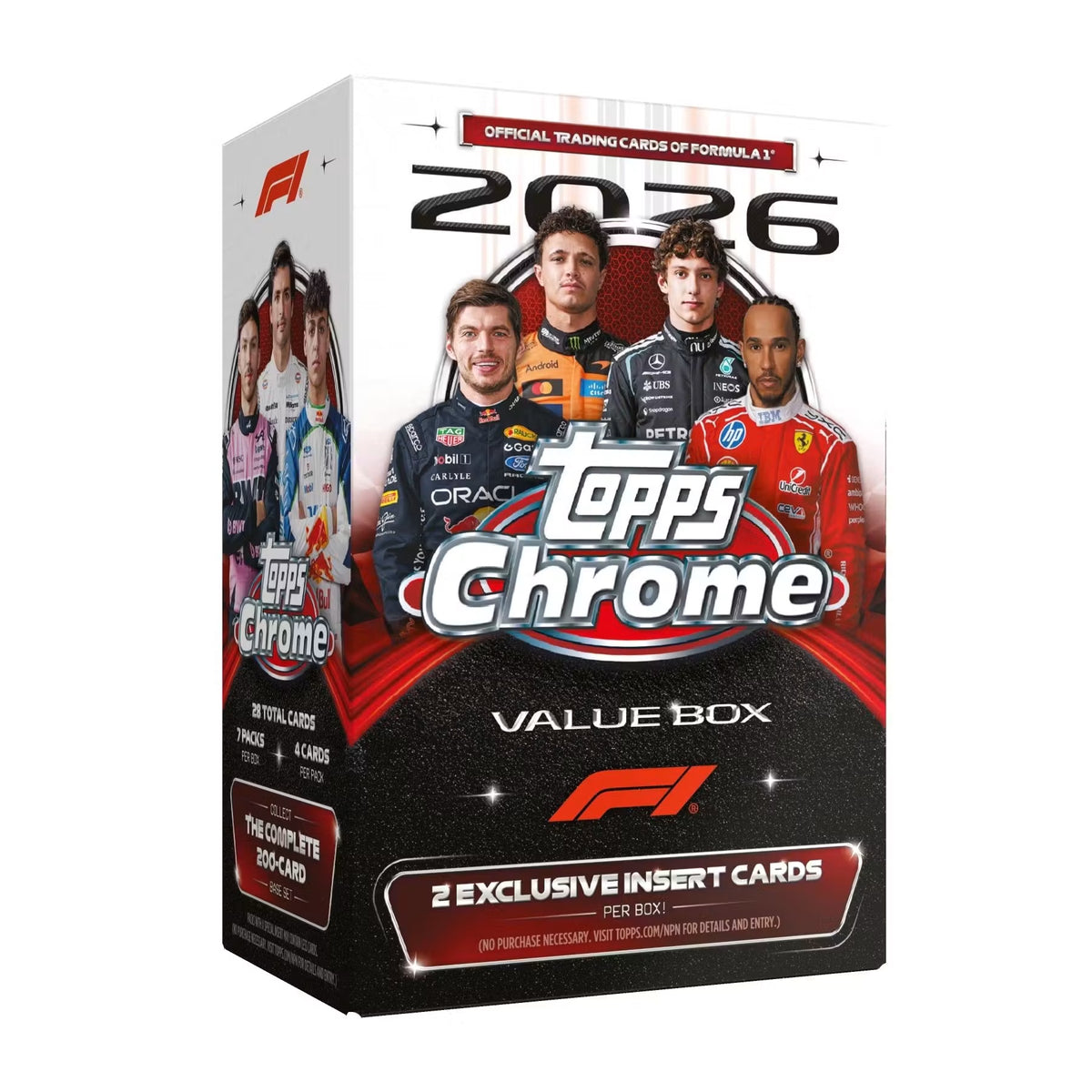 Front of 2026 Topps Chrome Formula 1 F1 Value Box