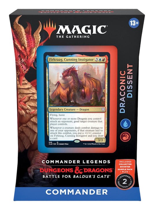 Magic The Gathering Commander Legends Battle for Baldur's Gate Draconic Dissent Commander Deck featuring Firkraag Cunning Instigator
