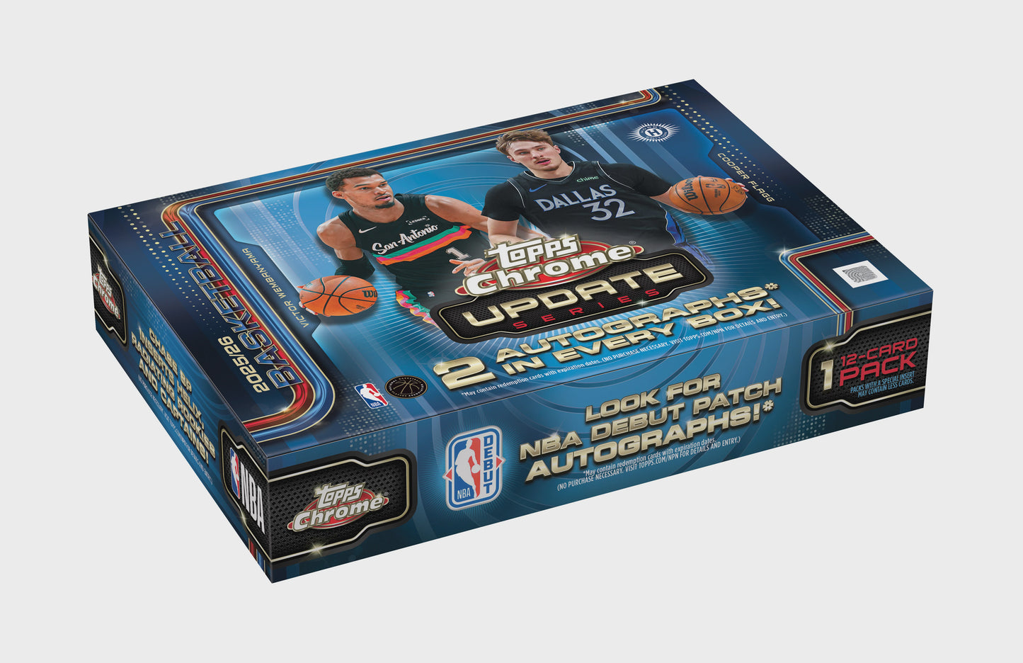 Factory sealed 2025-26 Topps Chrome Update Basketball Breaker's Delight Box available for preorder with two autographs and exclusive Geometric Refractors.
