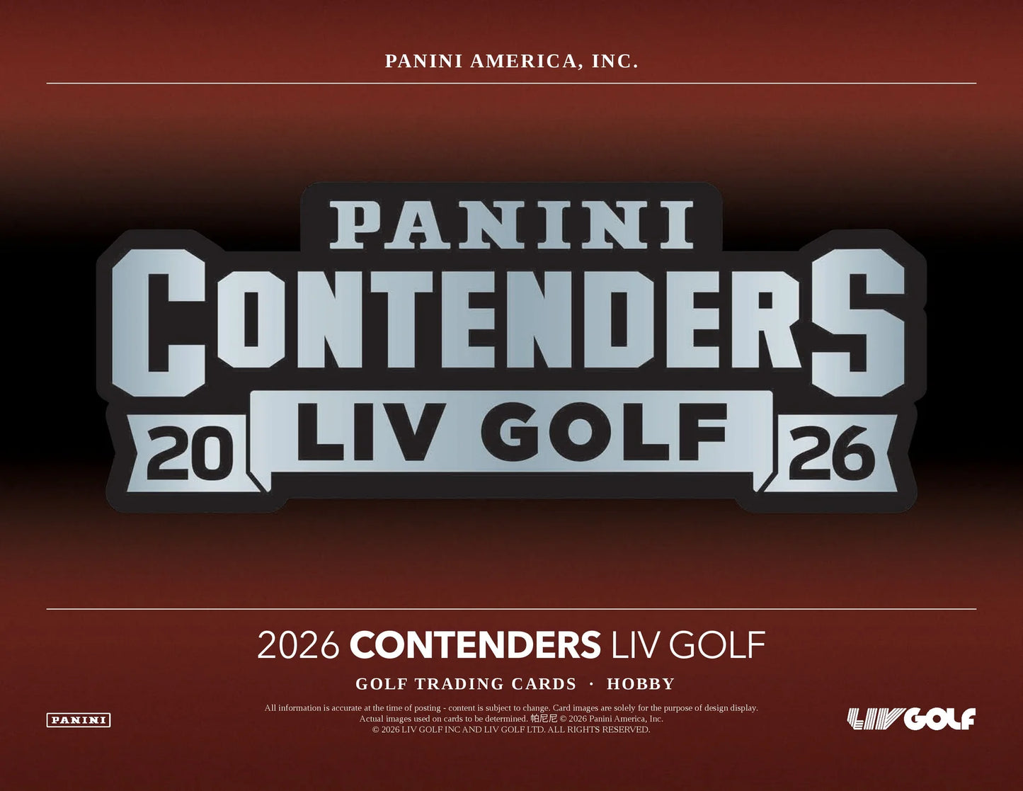 PREORDER 2026 Panini Contenders LIV Golf Hobby Box