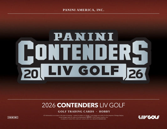 Front of PREORDER 2026 Panini Contenders LIV Golf Hobby Box