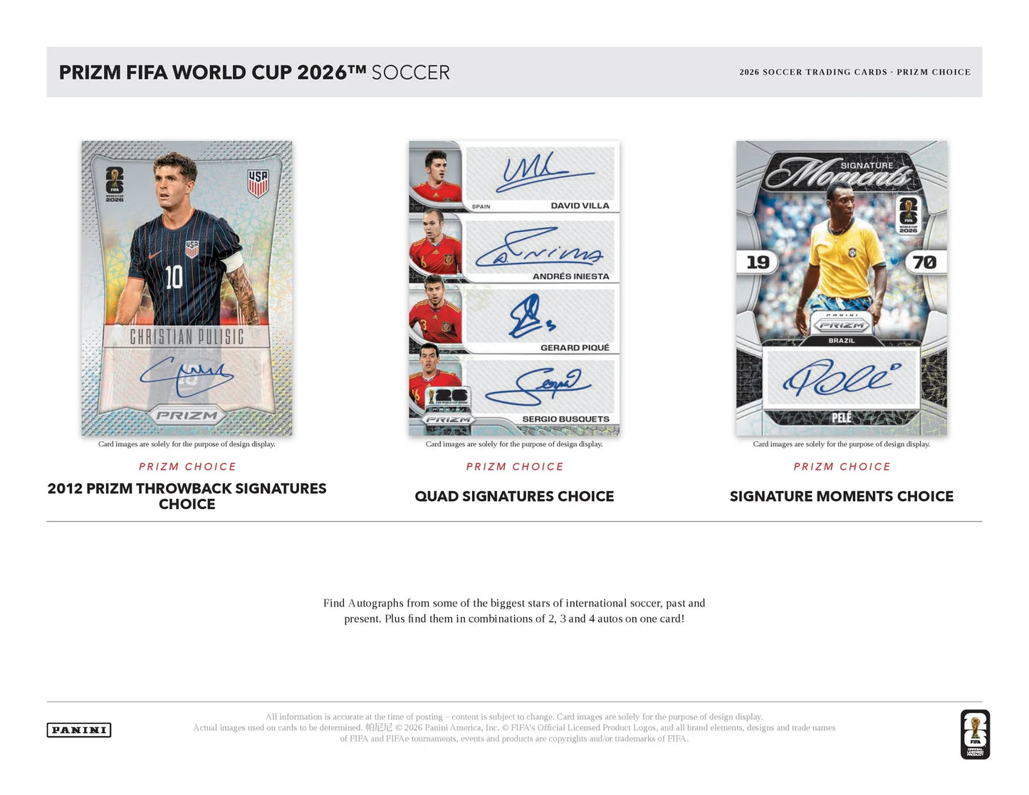 2026 Panini Prizm FIFA World Cup Soccer Choice Box (Pre-Order)